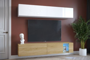 Anbauwand Wohnwand Wohnwände Schrankwand Modernes Wohnzimmer NEU Fenty  E6