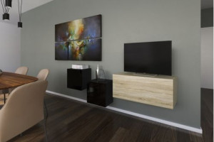 Anbauwand Wohnwand Wohnwände Schrankwand Modernes Wohnzimmer NEU Galicja N263