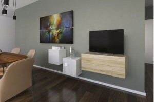 Anbauwand Wohnwand Wohnwände Schrankwand Modernes Wohnzimmer NEU Galicja N263