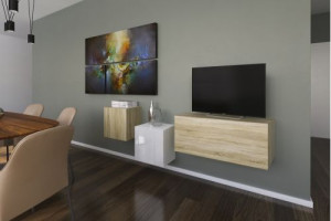 Anbauwand Wohnwand Wohnwände Schrankwand Modernes Wohnzimmer NEU Galicja N263 [CLONE]