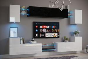 Anbauwand Wohnwand Wohnwände Schrankwand Modernes Wohnzimmer NEU NAIROBI C1