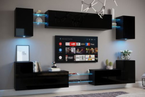 Anbauwand Wohnwand Wohnwände Schrankwand Modernes Wohnzimmer NEU NAIROBI C1