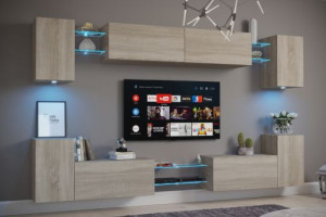 Anbauwand Wohnwand Wohnwände Schrankwand Modernes Wohnzimmer NEU NAIROBI C1