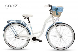 Goetze Blueberry 28 Zoll 1 Gang Shimano Tiefeinstieger Damen City Bike mit Korb