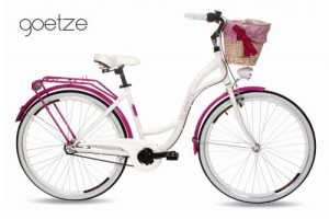 Goetze Blueberry 28 Zoll 3 Gang Shimano Tiefeinstieger Damen City Bike mit Korb