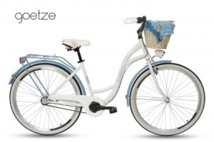 Goetze Blueberry 28 Zoll 3 Gang Shimano Tiefeinstieger Damen City Bike mit Korb
