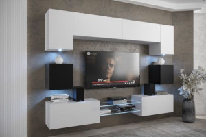 Anbauwand Wohnwand Wohnwände Schrankwand Modernes Wohnzimmer Nowara NX1