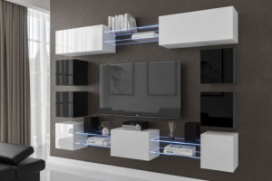 Anbauwand Wohnwand Wohnwände Schrankwand Modernes Wohnzimmer C80N