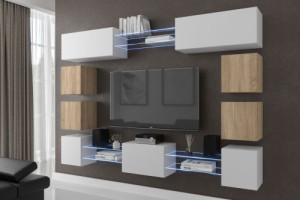 Anbauwand Wohnwand Wohnwände Schrankwand Modernes Wohnzimmer C80N