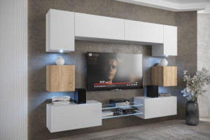 Anbauwand Wohnwand Wohnwände Schrankwand Modernes Wohnzimmer Nowara NX1