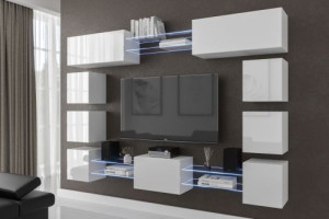 Anbauwand Wohnwand Wohnwände Schrankwand Modernes Wohnzimmer C80N