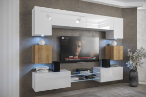 Anbauwand Wohnwand Wohnwände Schrankwand Modernes Wohnzimmer Nowara NX1