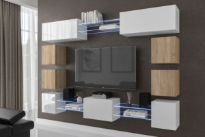 Anbauwand Wohnwand Wohnwände Schrankwand Modernes Wohnzimmer C80N