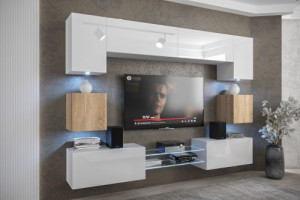 Anbauwand Wohnwand Wohnwände Schrankwand Modernes Wohnzimmer Nowara NX1