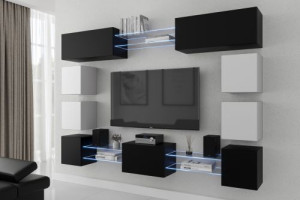 Anbauwand Wohnwand Wohnwände Schrankwand Modernes Wohnzimmer C80N