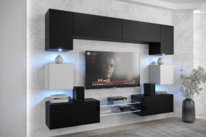 Anbauwand Wohnwand Wohnwände Schrankwand Modernes Wohnzimmer Nowara NX1