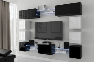 Anbauwand Wohnwand Wohnwände Schrankwand Modernes Wohnzimmer C80N