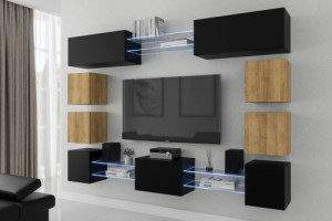Anbauwand Wohnwand Wohnwände Schrankwand Modernes Wohnzimmer C80N