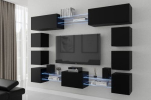 Anbauwand Wohnwand Wohnwände Schrankwand Modernes Wohnzimmer C80N