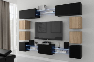 Anbauwand Wohnwand Wohnwände Schrankwand Modernes Wohnzimmer C80N