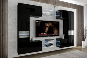 Anbauwand Wohnwand Wohnwände Schrankwand Modernes Wohnzimmer C29N