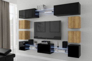 Anbauwand Wohnwand Wohnwände Schrankwand Modernes Wohnzimmer C80N