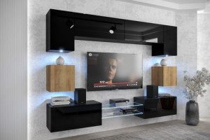 Anbauwand Wohnwand Wohnwände Schrankwand Modernes Wohnzimmer Nowara NX1