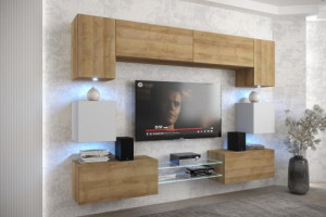 Anbauwand Wohnwand Wohnwände Schrankwand Modernes Wohnzimmer Nowara NX1