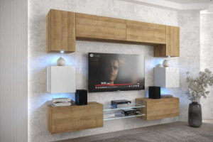 Anbauwand Wohnwand Wohnwände Schrankwand Modernes Wohnzimmer Nowara NX1