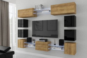 Anbauwand Wohnwand Wohnwände Schrankwand Modernes Wohnzimmer C80N