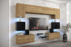 Anbauwand Wohnwand Wohnwände Schrankwand Modernes Wohnzimmer Nowara NX1