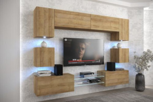Anbauwand Wohnwand Wohnwände Schrankwand Modernes Wohnzimmer Nowara NX1
