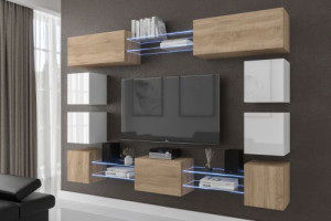 Anbauwand Wohnwand Wohnwände Schrankwand Modernes Wohnzimmer C80N