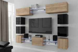 Anbauwand Wohnwand Wohnwände Schrankwand Modernes Wohnzimmer C80N