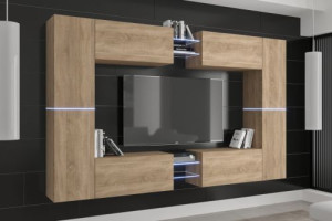 Anbauwand Wohnwand Wohnwände Schrankwand Modernes Wohnzimmer Liga C20N 1B