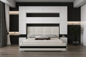 Wohnwand für Schlafzimmer Schrankwand Möbel Schlafzimmermöbel Modernes Möbelset Schafzimmerschränke Panama M4 1A