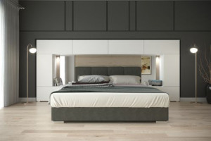 Wohnwand für Schlafzimmer Schrankwand Möbel Schlafzimmermöbel Modernes Möbelset Schafzimmerschränke Panama M2