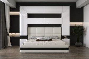 Wohnwand für Schlafzimmer Schrankwand Möbel Schlafzimmermöbel Modernes Möbelset Schafzimmerschränke Panama M4 1A