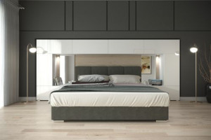 Wohnwand für Schlafzimmer Schrankwand Möbel Schlafzimmermöbel Modernes Möbelset Schafzimmerschränke Panama M2 1B