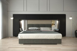 Wohnwand für Schlafzimmer Schrankwand Möbel Schlafzimmermöbel Modernes Möbelset Schafzimmerschränke Panama M2 1C