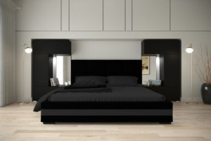 Wohnwand für Schlafzimmer Schrankwand Möbel Schlafzimmermöbel Modernes Möbelset Schafzimmerschränke Panama M1