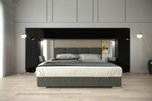 Wohnwand für Schlafzimmer Schrankwand Möbel Schlafzimmermöbel Modernes Möbelset Schafzimmerschränke Panama M2 1C