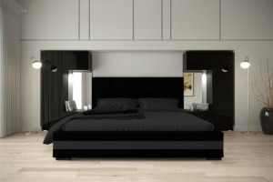 Wohnwand für Schlafzimmer Schrankwand Möbel Schlafzimmermöbel Modernes Möbelset Schafzimmerschränke Panama M1