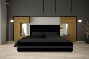 Wohnwand für Schlafzimmer Schrankwand Möbel Schlafzimmermöbel Modernes Möbelset Schafzimmerschränke Panama M1