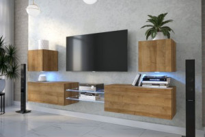 Anbauwand Wohnwand Wohnwände Schrankwand Modernes Wohnzimmer D144 1C