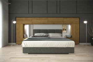 Wohnwand für Schlafzimmer Schrankwand Möbel Schlafzimmermöbel Modernes Möbelset Schafzimmerschränke Panama M2
