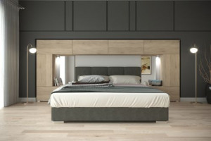 Wohnwand für Schlafzimmer Schrankwand Möbel Schlafzimmermöbel Modernes Möbelset Schafzimmerschränke Panama M2