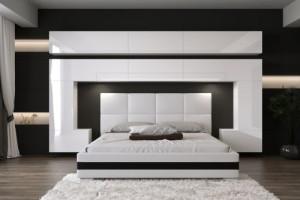 Wohnwand für Schlafzimmer Schrankwand Möbel Schlafzimmermöbel Modernes Möbelset Schafzimmerschränke Panama M5 1A
