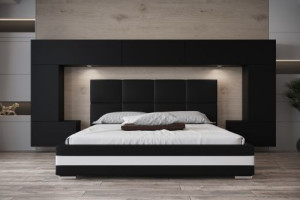 Wohnwand für Schlafzimmer Schrankwand Möbel Schlafzimmermöbel Modernes Möbelset Schafzimmerschränke Panama M6 1A
