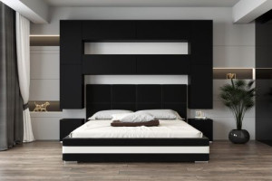 Wohnwand für Schlafzimmer Schrankwand Möbel Schlafzimmermöbel Modernes Möbelset Schafzimmerschränke Panama M4 1B